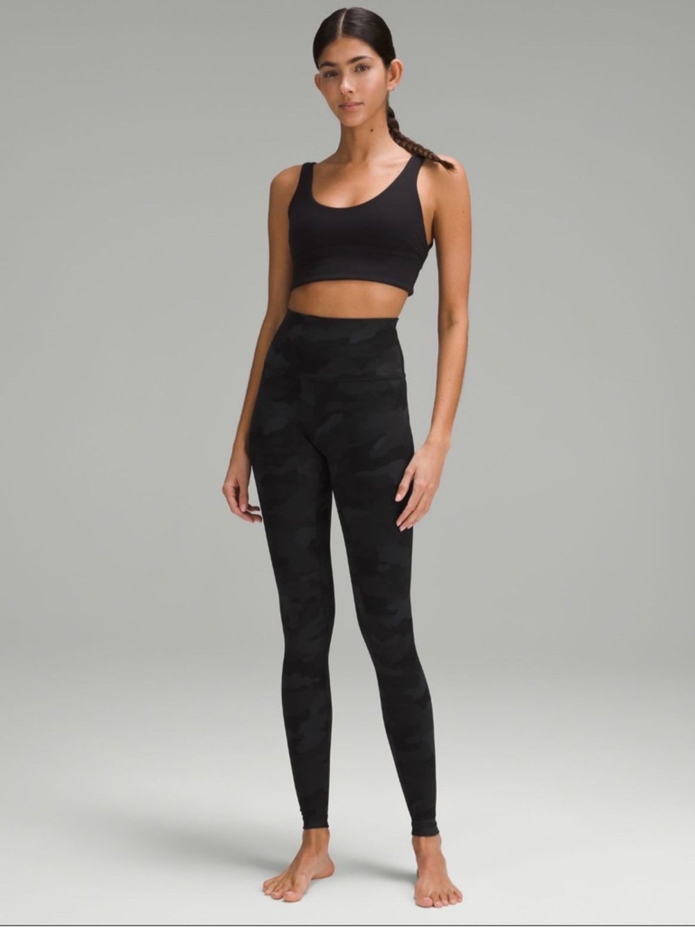 Lululemon High-Waisted Dark Gray Camo Leggings